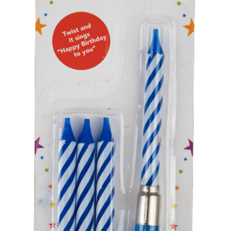 Party Blue Musical Candle
