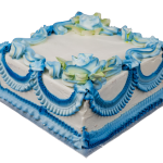 Blue Square Vanilla Cake
