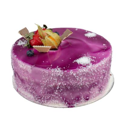 8 Inch  Round Blueberry Jel-Vanilla Cake