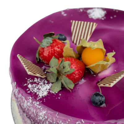 8 Inch  Round Blueberry Jel-Vanilla Cake