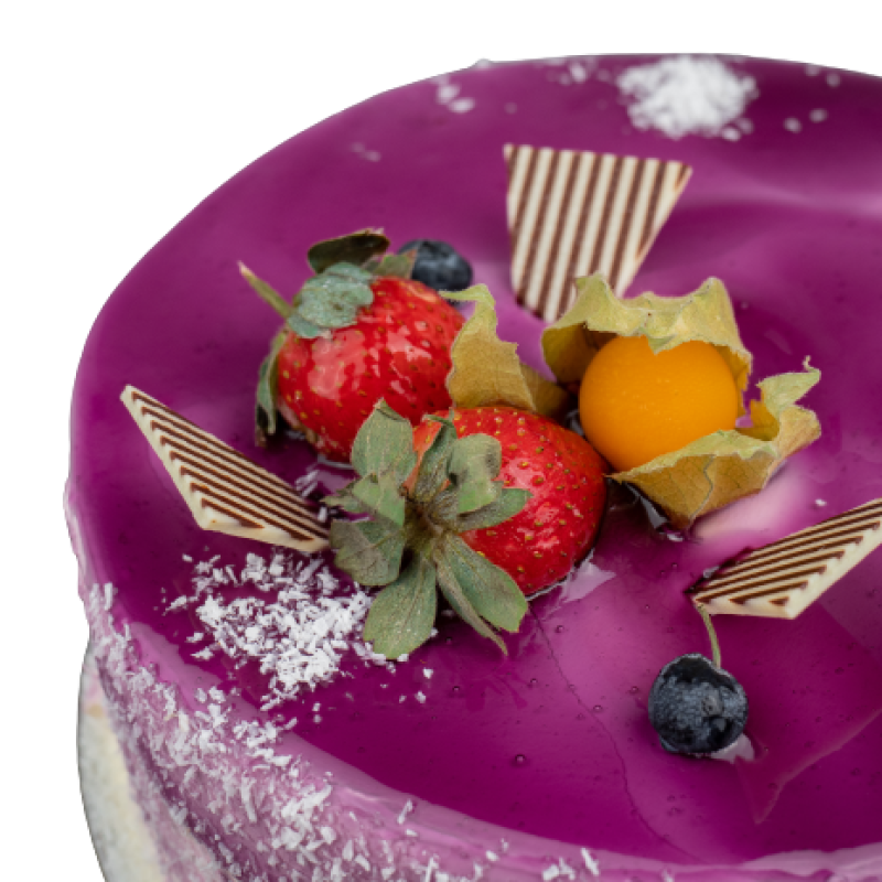 8 Inch  Round Blueberry Jel-Vanilla Cake