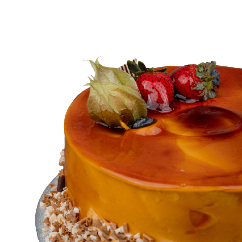 8 Inch Round Caramel Jelly-Vanilla Cake