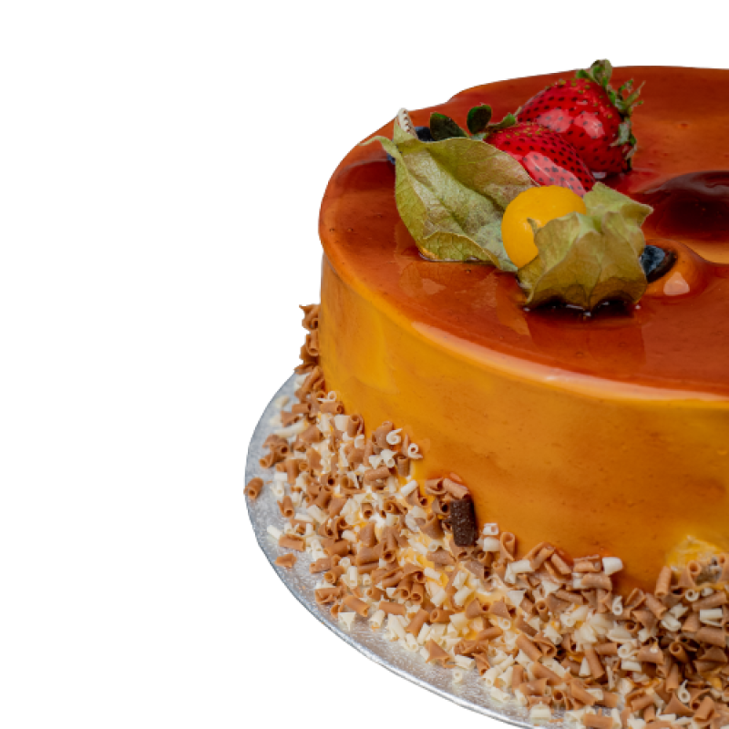 8 Inch Round Caramel Jelly-Vanilla Cake