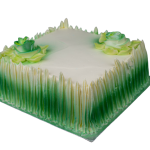 8 Inch Yellow-White Square Vanilla Cake