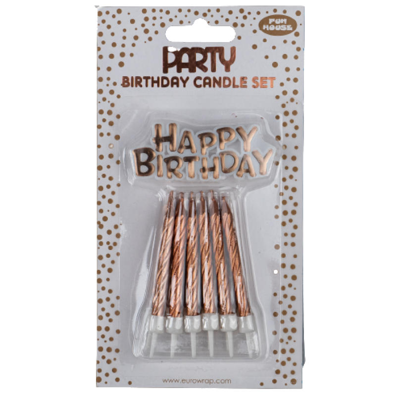 Happy Birthday Copper Colour Candle