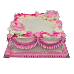 Pink Square Vanilla Cake