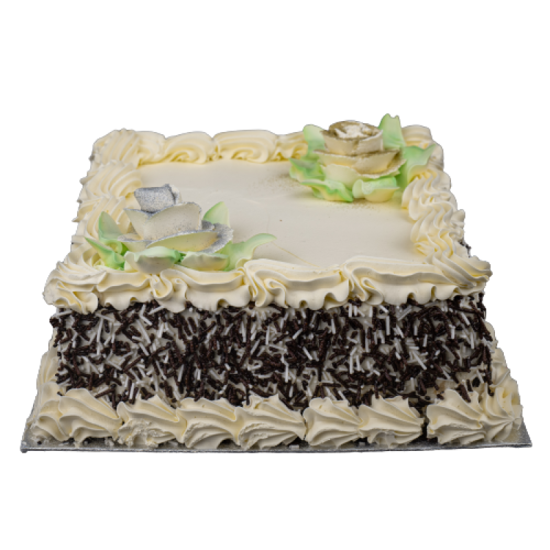 8 Inch Sprinkle Square Vanilla Cake