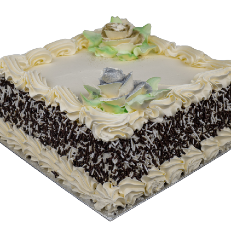 8 Inch Sprinkle Square Vanilla Cake