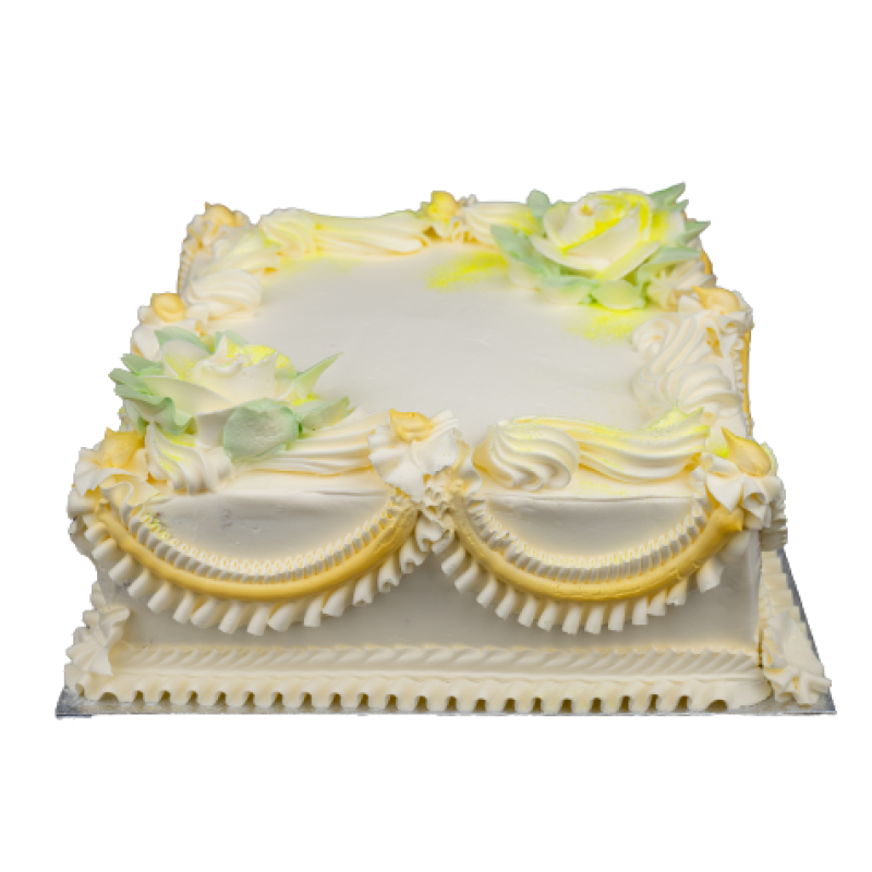 Yellow Square Vanilla Cake