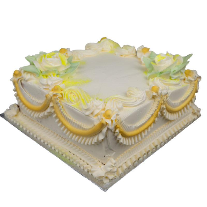 Yellow Square Vanilla Cake